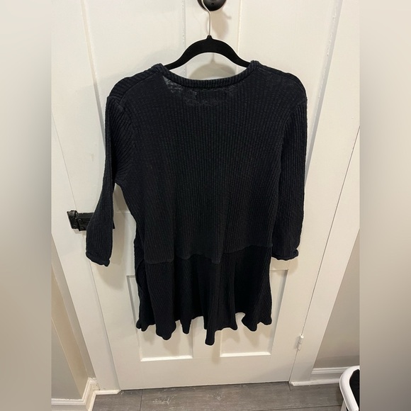 Free People Beach Blossom Ribbed Button Up Dress Black Size Small - Picture 9 of 11